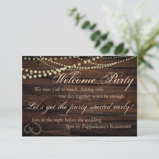 Begrüßung der Party Einladung (Stehend Vorderseite)