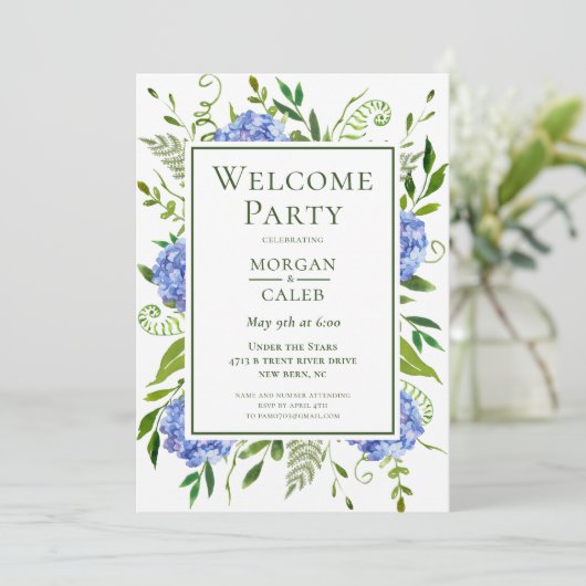 Begrüßung der Party Einladung (Stehend Vorderseite)