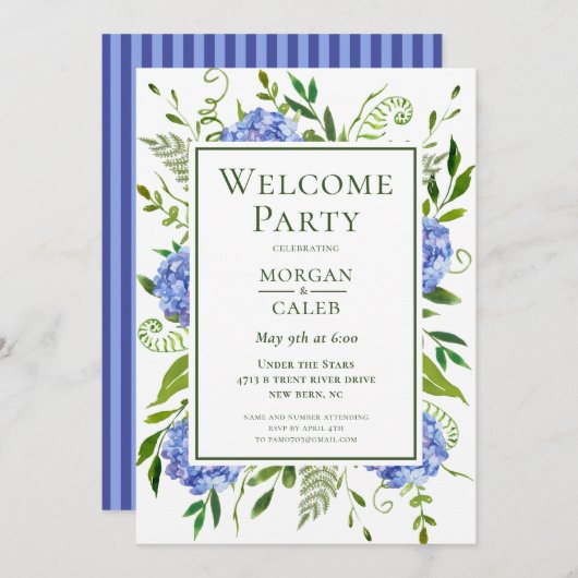 Begrüßung der Party Einladung (Vorne/Hinten)