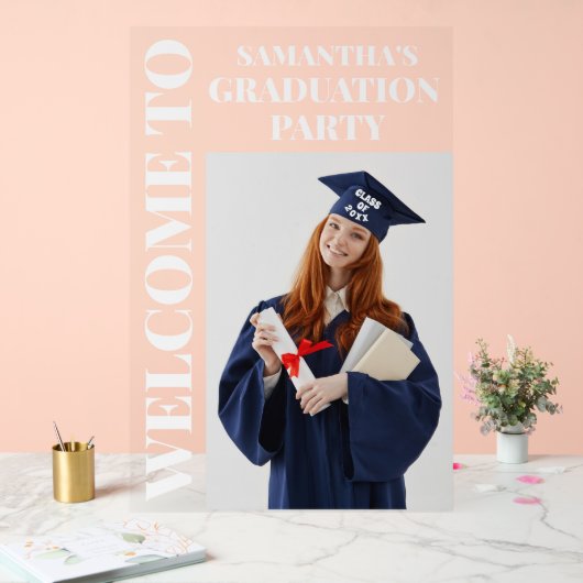 Begrüßung der personalisierten Foto Graduation Par Acrylschild (Hochzeit)