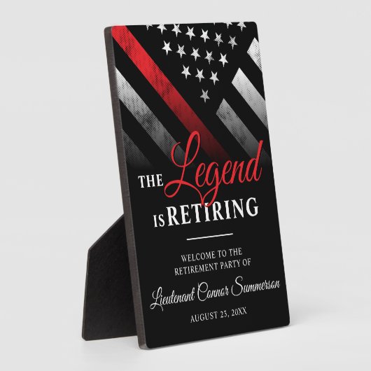 Begrüßung der Red Line-Flagge für Feuerwehrleute Fotoplatte (Seite)