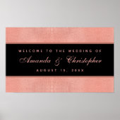 Begrüßung der Rose Gold Black Pink Script Poster (Vorne)