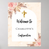 Begrüßung der Rose Goldpfirsichbogen Poster (Vorne)