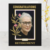 Begrüßung der Rückgabe von schwarzen Fotos Karte (Gelbe Blume)