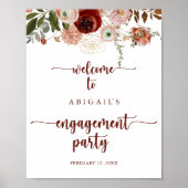 Begrüßung der Rustikal Floral Engagement Party Poster (Vorne)