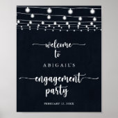 Begrüßung der Rustikal String Lights-Anhängerin Poster (Vorne)