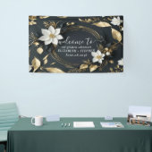Begrüßung der Schwarz-weißen Goldblumenzeremonie Banner (Messeveranstaltung)