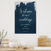 Begrüßung der Silver Star Celestial Winter Wedding Poster (Küche)