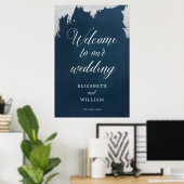 Begrüßung der Silver Star Celestial Winter Wedding Poster (Heimbüro)