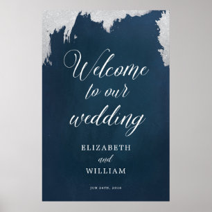Begrüßung der Silver Star Celestial Winter Wedding Poster