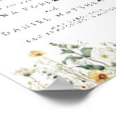 Begrüßung der Sommerhochzeit in der Wildblume Poster (Ecke)