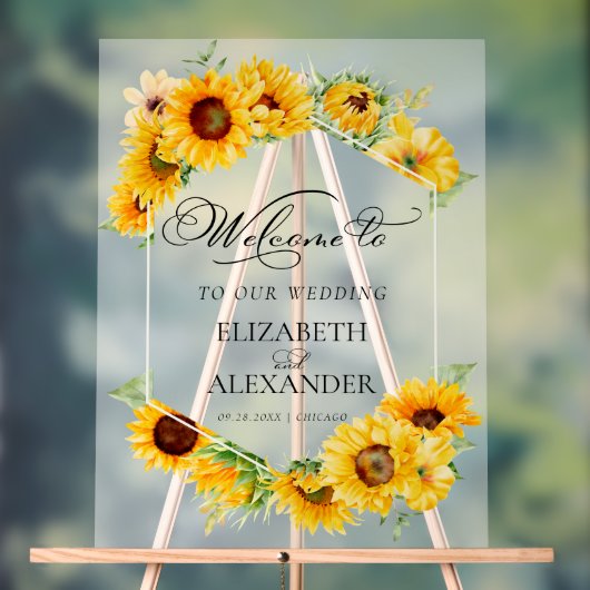 Begrüßung der Sonnenblumengeometrie Acrylschild (Neutral)