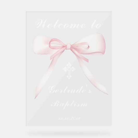 Begrüßung der Taufe Acrylschild (Vorderseite)