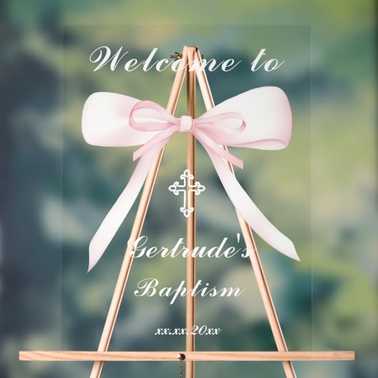 Begrüßung der Taufe Acrylschild (Neutral)