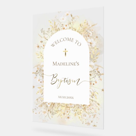 Begrüßung der Taufe Acrylschild (Winkel)