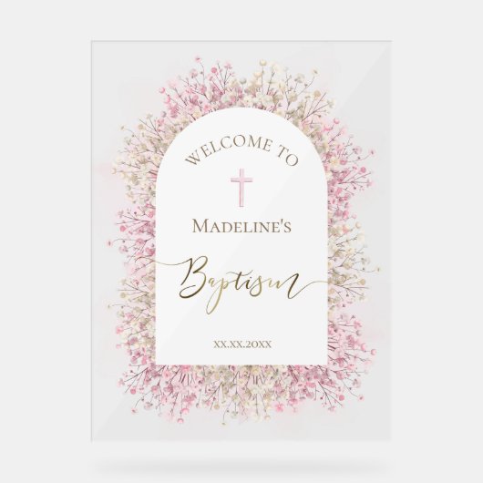 Begrüßung der Taufe Acrylschild (Vorderseite)