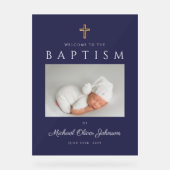 Begrüßung der Taufe des Navy Blue Cross Foto Acrylschild (Vorderseite)