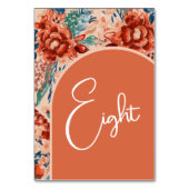 Begrüßung der Tischnummern | Boho Terracotta Flora (Vorderseite)