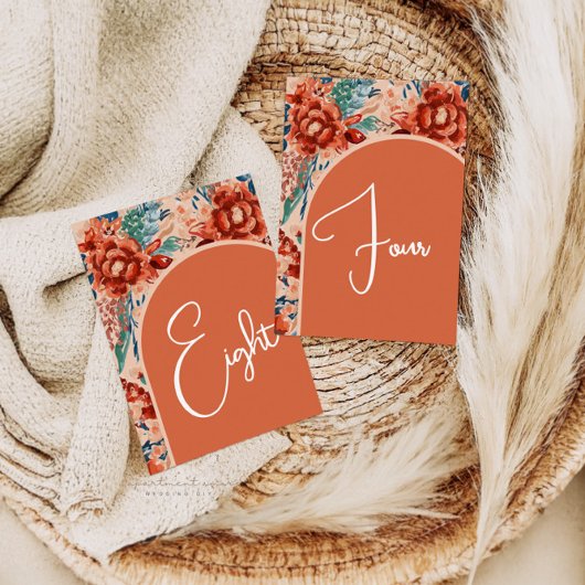 Begrüßung der Tischnummern | Boho Terracotta Flora