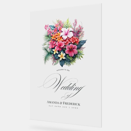 Begrüßung der tropischen Flora Acrylschild (Winkel)