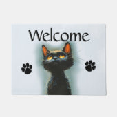 Begrüßung der verzauberten schwarzen Katzen- und P Fußmatte (Vorderseite)