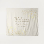 Begrüßung der Vintagen Blumengoldhochzeit Wandteppich (Vorderseite (Horizontal))