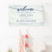 Begrüßung der Wasserfarbenhochzeit im Nautischen M Banner (Insitu)