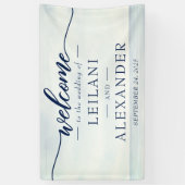 Begrüßung der Wasserfarbenhochzeit im Nautischen M Banner (Vertikal)