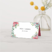 Begrüßung der Weihnachtsfeier in Poinsettia Platzkarte (Rückseite)