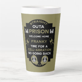Begrüßung der Zuhause aus dem Gefängnis Milchtasse