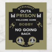 Begrüßung der Zuhause aus dem Gefängnis Weinetikett (Einzelnes Label)