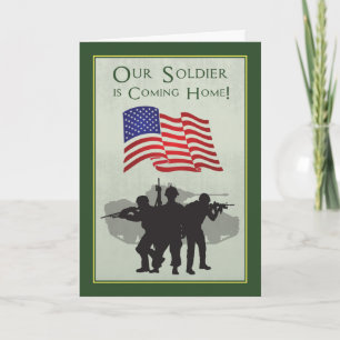 Begrüßung der Zuhause eines Soldaten durch Bekannt Ankündigung