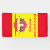 Begrüßung der Zuhause mit den rot-gelben Farbtönen Banner (Horizontal)