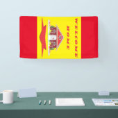 Begrüßung der Zuhause mit den rot-gelben Farbtönen Banner (Messe)