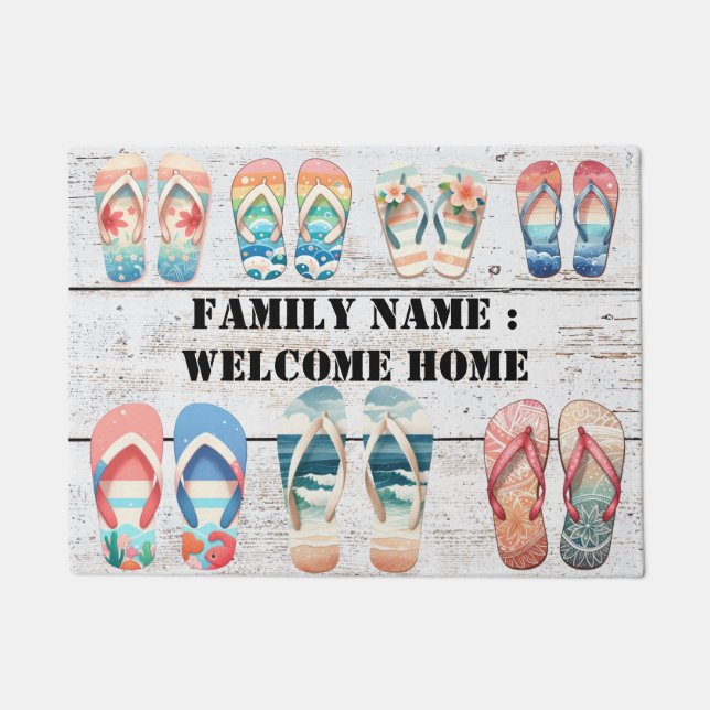 Begrüßung der Zuhause vor der Haustür Fußmatte (Vorderseite)