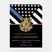 Begrüßung des Abschlusses Blue Line Acrylschild (Vorderseite)