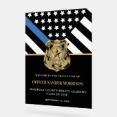 Begrüßung des Abschlusses Blue Line Acrylschild (Winkel)