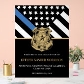 Begrüßung des Abschlusses Blue Line Acrylschild (Hochzeit)