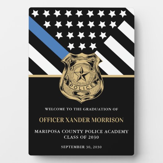 Begrüßung des Abschlusses Blue Line Fotoplatte (Vorderseite)