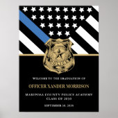 Begrüßung des Abschlusses Blue Line Poster (Vorne)