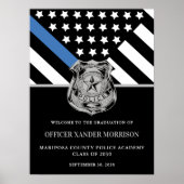 Begrüßung des Abschlusses Blue Line Poster (Vorne)