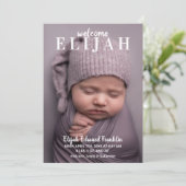 Begrüßung des Baby Foto Collage Geburtsankündigung Ankündigung (Stehend Vorderseite)