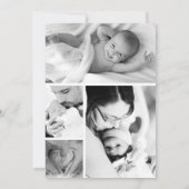 Begrüßung des Baby Foto Collage Geburtsankündigung Ankündigung (Rückseite)