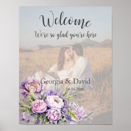 Begrüßung des Begrüßungs-Fotos "Watercolor Lavende Poster