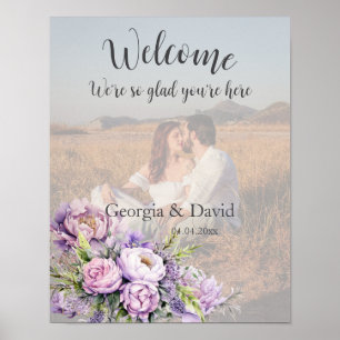 Begrüßung des Begrüßungs-Fotos "Watercolor Lavende Poster