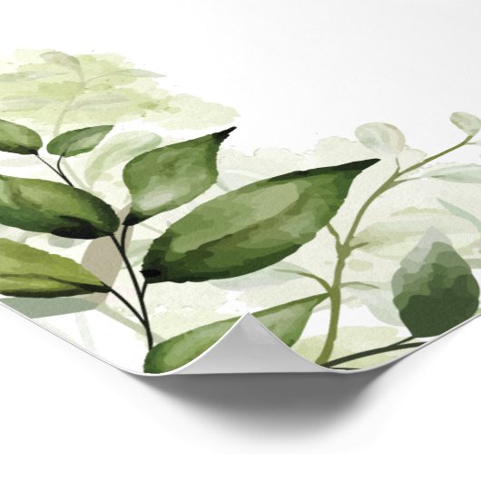 Begrüßung des Begrüßungszeichens von Greenery Flor Poster (Ecke)