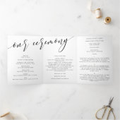 Begrüßung des Black Calligraphy Fotos Dreifach-gefaltete Programmkarte (Innenseite)