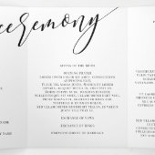 Begrüßung des Black Calligraphy Fotos Dreifach-gefaltete Programmkarte (Innenseite Mitte)