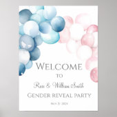 Begrüßung des Blauen und Rosa-Geschlechts Poster (Vorne)