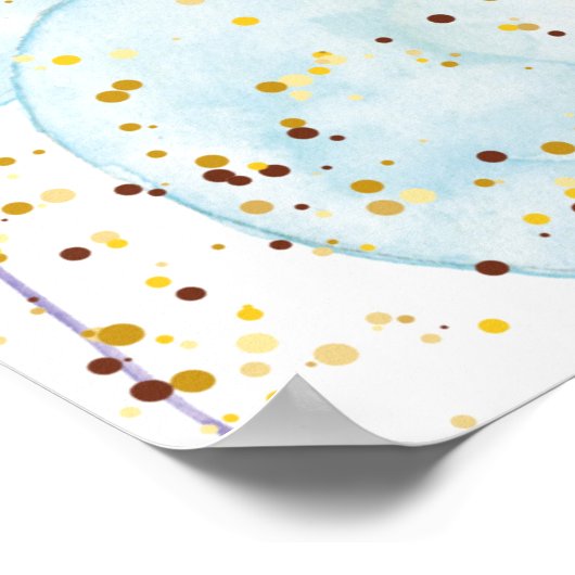 Begrüßung des Blauen und Rosa-Geschlechts Poster (Ecke)